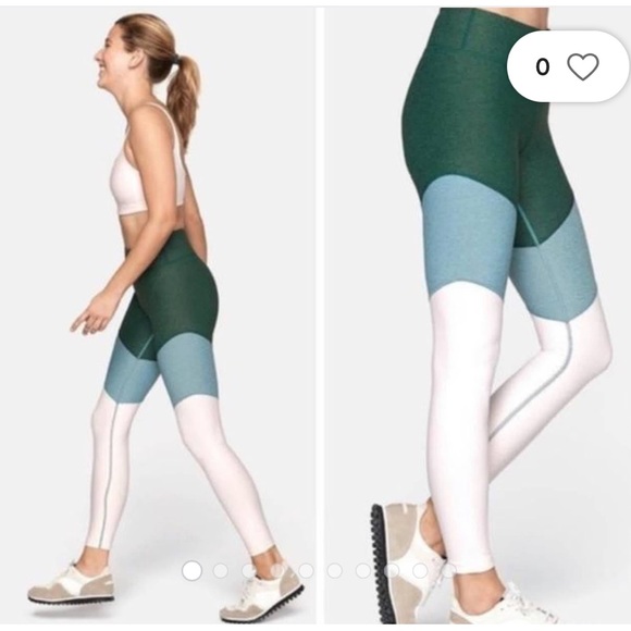 NWT Outdoor Voices 7/8 tricolor spring leggings XS - Picture 2 of 11